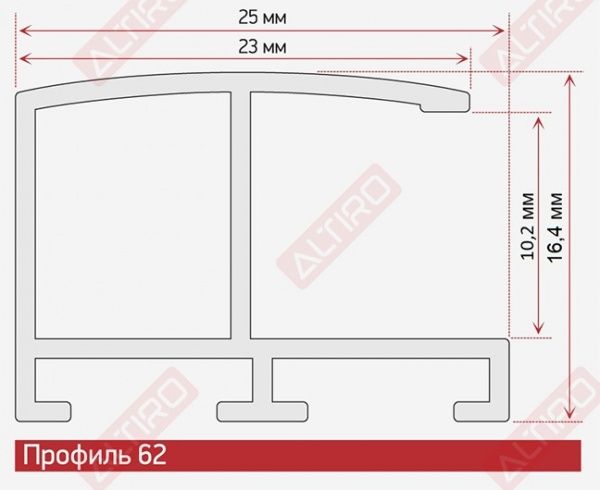 Профиль Нельсон ПН-62 матовое серебро, длина 3,05 м в Челябинске - картинка, изображение, фото
